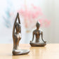 Owmell Lot Of 4 Meditation Yoga Pose Statue Figurine Ceramic Yoga Figure Set Decor - Patina Gold