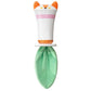 Evoceler Baby Rattles Shaker Toy - Fox with Tinkle Sounds & Green Fabric Tail, Silicone Soft Infant Tummy Time Toys with Texture