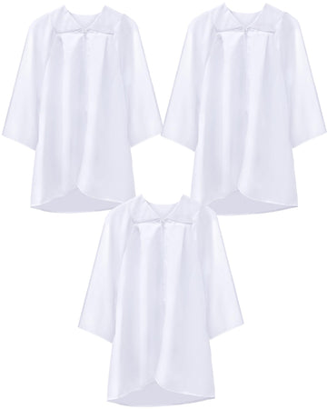 Toulite 3 Pcs Unisex Matte Choir Robes Kids Graduation Gown for School Judge Robes Costume for Baptism Church Event Pastor(Size