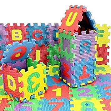 KYNA 36 Pieces Alphabet Numeric Puzzle Mat Flooring Mattress Educational Toy for Kids Boys and Girls Pack of 1