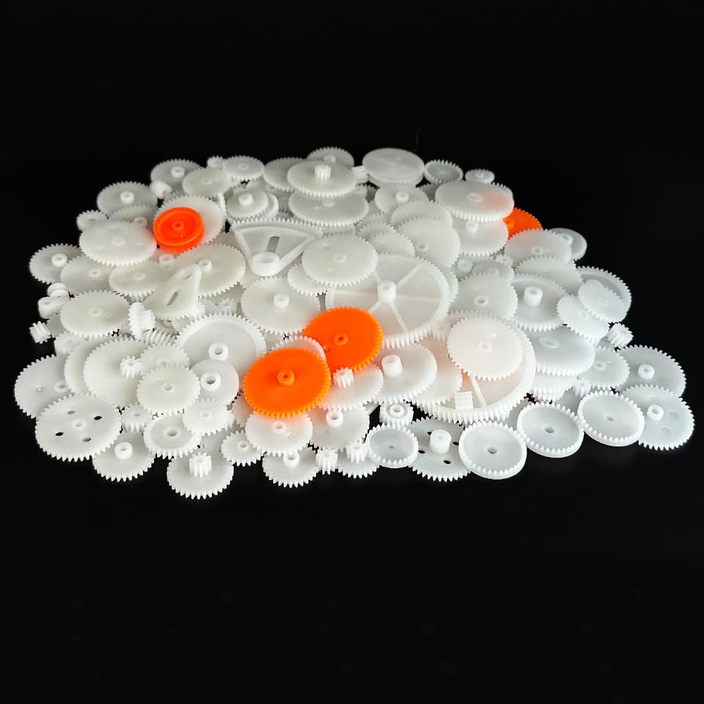 198PCS Small Motor Gears Plastic Gears for Motor RC Car Model Toy DIY Helicopter RC Toy Gear Replacement Module 0.5 (198)