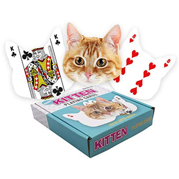 Gamago Kitten Playing Cards - Kitten Shaped Deck Of Cards To Play Your Favorite Card Games For Cat Lovers, Birthdays, Stocking S