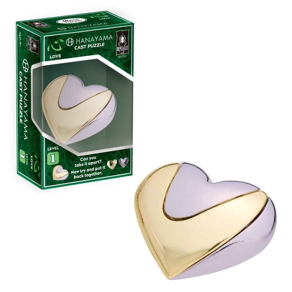 BePuzzled | Love Hanayama Metal Brainteaser Puzzle Mensa Rated Level 1  for Ages 12 and Up