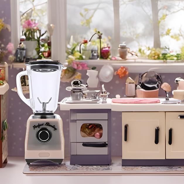LUOZZY Mini Blender Toy for Kids, 2.16inch Tiny Toy Blender Dollhouse Accessories Smoothies Blender Toy Pretend Play Kitchen App