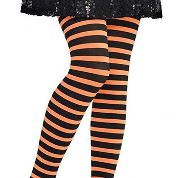 Amscan Orange & Black Striped Tights - Child S/M, 1 Pc