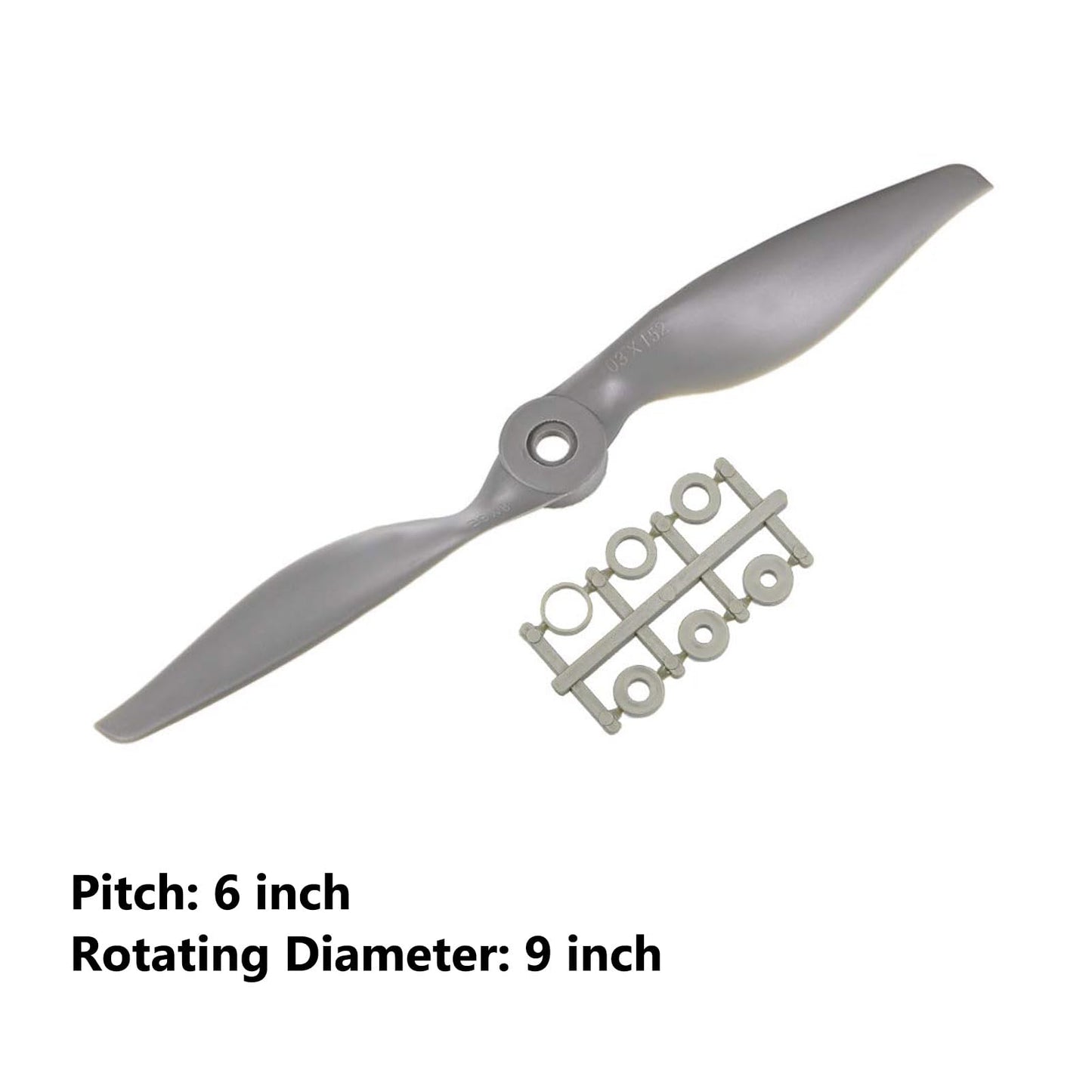 TOP-VIGOR 3pcs CW RC Propellers 8060 8 x 6 Inch 2-Vane RC Vehicle Propellers Replacement for RC Airplane with Adapter Rings Nylo