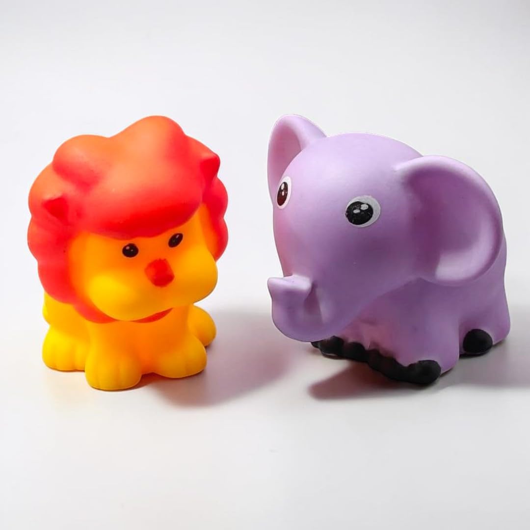 Sarasi Soft Animal Squeeze Toys Set For Kids, NonToxic Rubber Bath Toys Set Bath Toy (Multicolor)