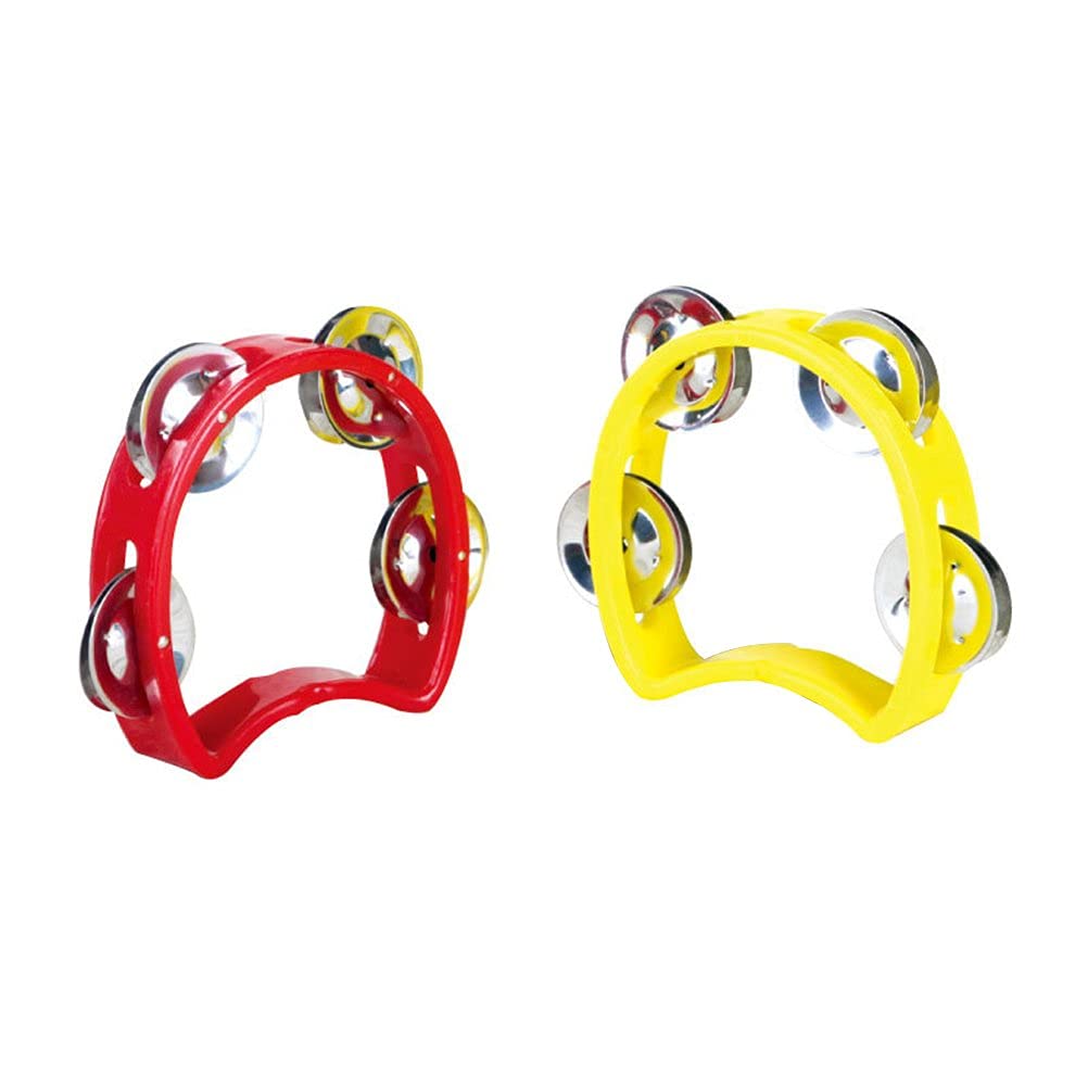 2 Pcs Tambourine Instrument With Jingles Percussion For Kids