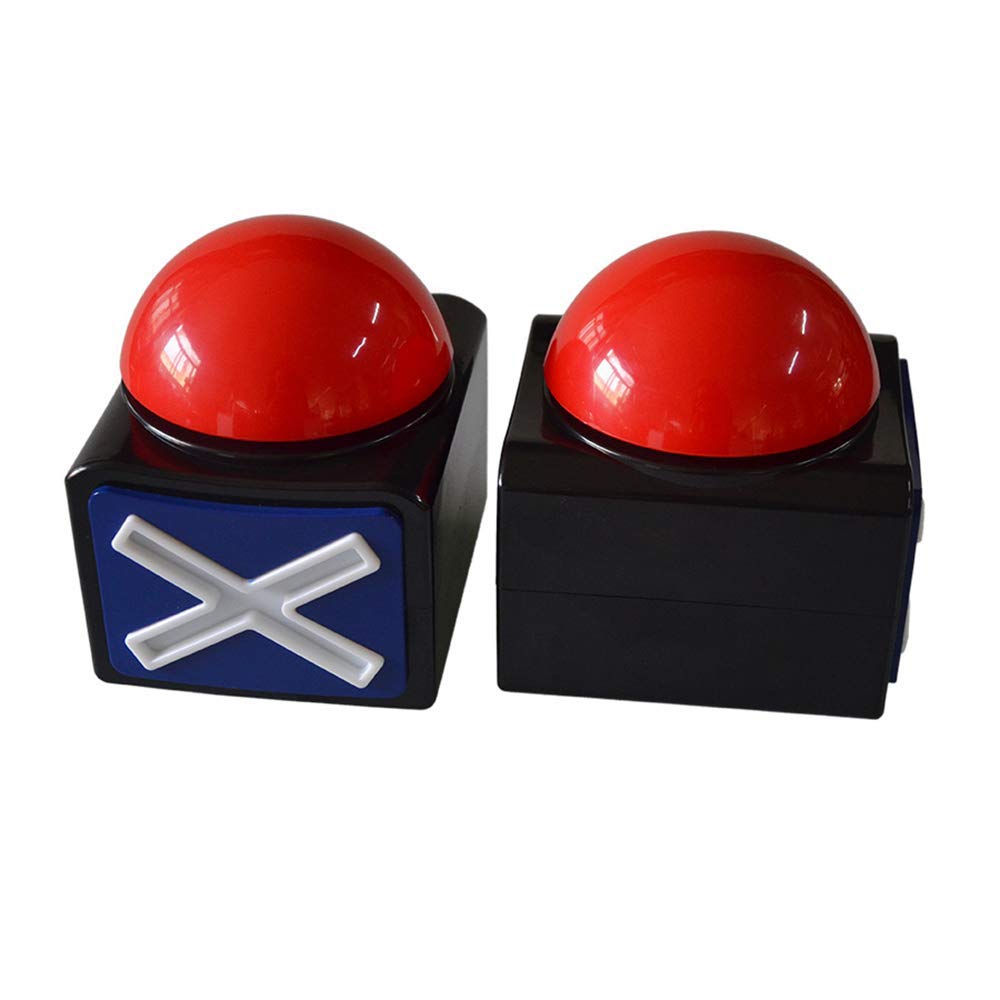 DAFEN Game Answer Buzzer 2 Pcs  Game Buzzer Alarm Sound Play Button with Light Trivia Quiz Got Talent Buzzer Toys for Kids mature-themed