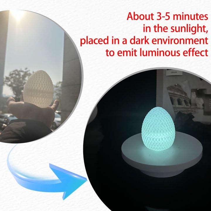 Flavery 3D Printed Flying Dragon In Egg - 9'' Flexible Winged Crystal Dragon Inside, Cool Fidget Toy, Birthday Gift, Desk Pet Fi