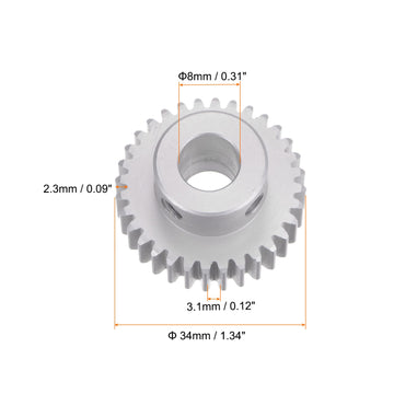 HARFINGTON Step Spur Gear 8mm Bore Gear 32T Mod 1 Aluminum Alloy Motor Gear for RC Car Replacement Parts Accessories Electric Gr