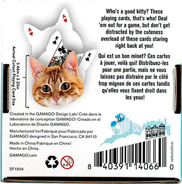 Gamago Kitten Playing Cards - Kitten Shaped Deck Of Cards To Play Your Favorite Card Games For Cat Lovers, Birthdays, Stocking S