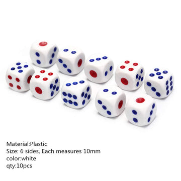 13'' Jumbo Inflatable Dice, 2pack Outdoor Fun Giant Inflatable Dice Set and 12mm 10pcs Dice for Indoor and Outdoor Broad Game, L