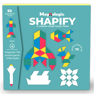 Pelikas Toyz Magnalogix Shapes Puzzle Toddler Magnetic, Shapify Magnetic Educational Montessori Stem Travel Toys For 3, 4, 5 Yea