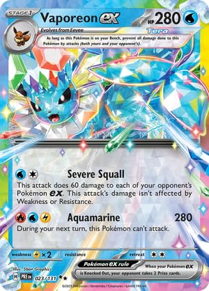 Pokemon - Vaporeon ex 023/131 - Prismatic Evolutions - Double Rare - Foil Single Card