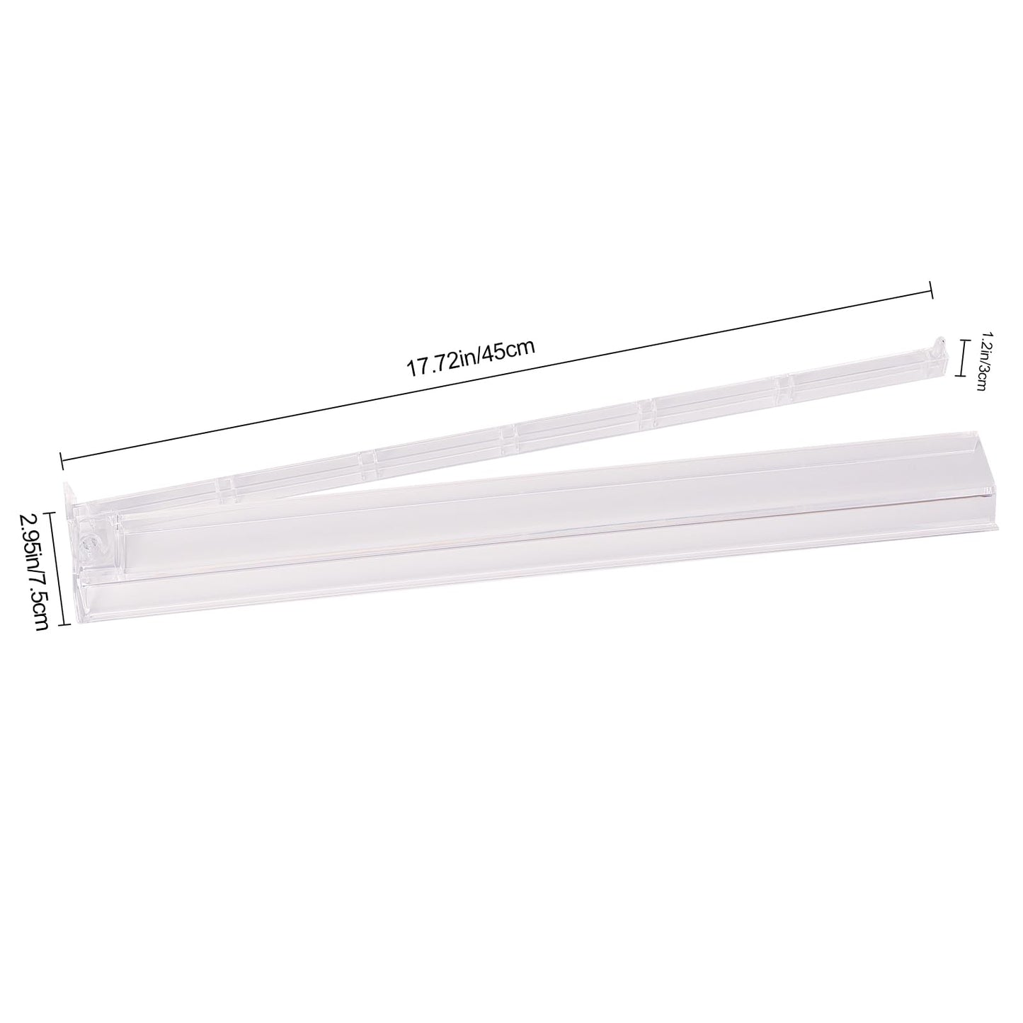 GUSTARIA Mahjong Tile Rack & Pusher Set, Clear Acrylic, 18 x 3.2 x 1.2 inches, Modern American Majiang, Set of 4, White