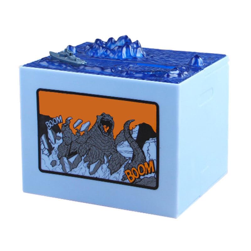 Romeeton Electronic Coin Money Box, Automatic Stealing Coin Monster Dinosaur Coin Bank Piggy Toy Musical Movement Money Box Anim