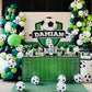 Soccer Balloon Arch Kit Boys, Green Balloon Arch Kit With Football Trophy Balloons Dark Green Black White Latex Balloons Metalli