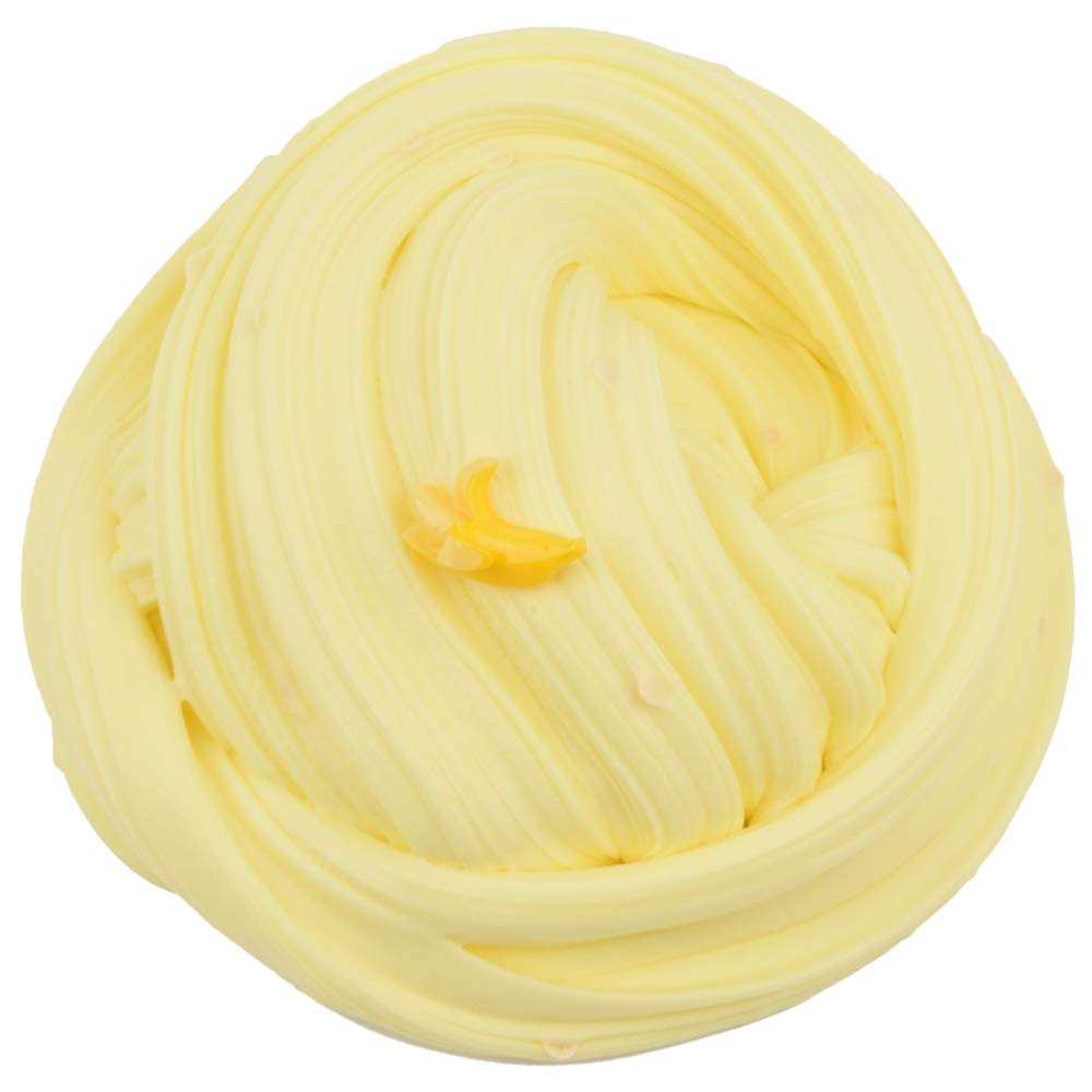 Banana Yellow Butter Slime 7OZ with Slices  200ML Scented Premade Butter Slime for Kids Party Favors Non Sticky Stretchy DIY Toys for Girls Boys