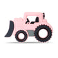 Amazingm Car Series Baby Teething Toys,Food Grade Silicone Chew Teether For 3 Months+ Infant Boy And Girl,Toddler Sensory Chewing Teether,Bpa Free. (Bulldozer, Pink)