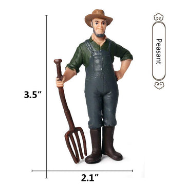 Keyum 5 Pcs Little Farmer Figurines, Hand Painted Realistic People Toys Playset For Kids & Toddlers
