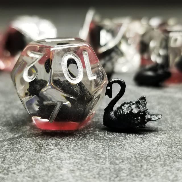 Sage's Portal Animal Familiars Resin DND Dice Set Polyhedral Dice Set for Dungeons and Dragons RPG Pathfinder Tabletop TTRPG (Bl