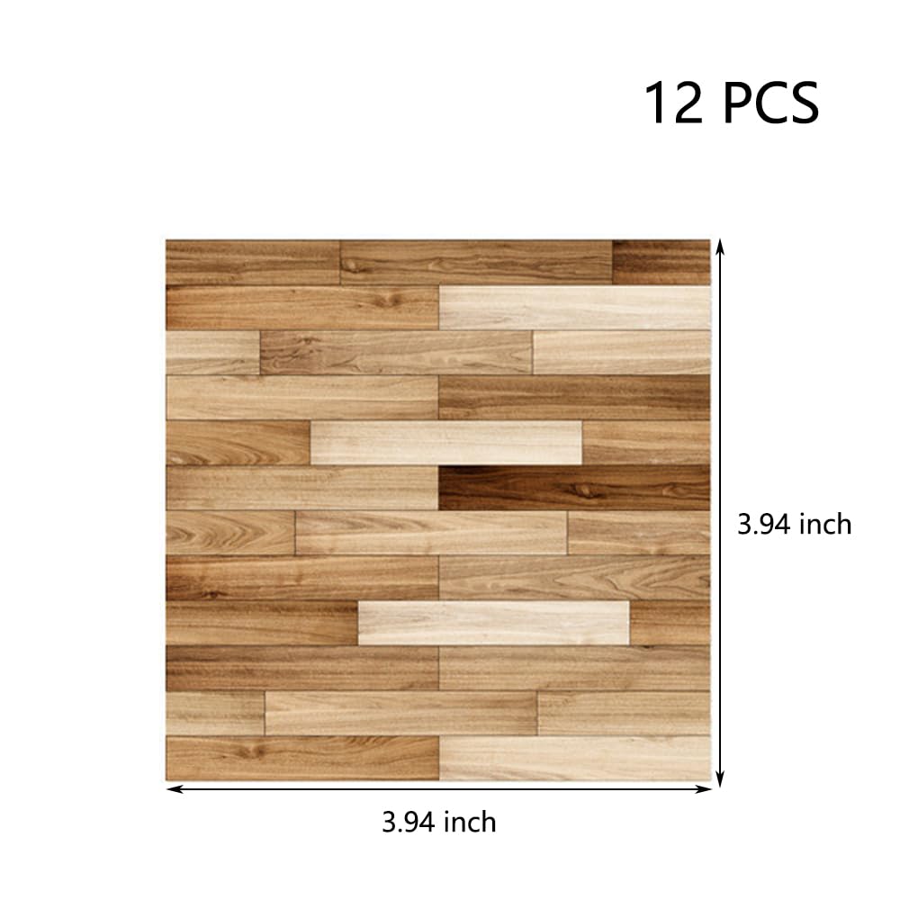 Samcami Miniature Dollhouse Accessories, Self-Adhesive Dollhouse Wallpaper And Flooring, Mini Dollhouse Accessories 1 12 Scale, 12Pcs (No.3)