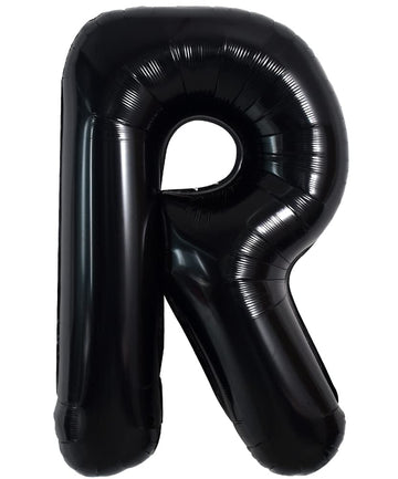 Toniful 40 Inch Large Black R Letter Balloons Jumbo Helium Balloons,Foil Mylar Big Alphabet Balloons For Birthday Party Annivers