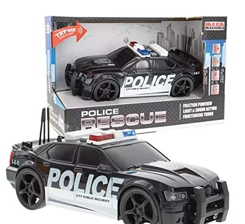 Number 1 in Gadgets Friction Powered Police Car Toy - Diecast Emergency Vehicle with Lights & Siren, Multicolour, 1:20 Scale