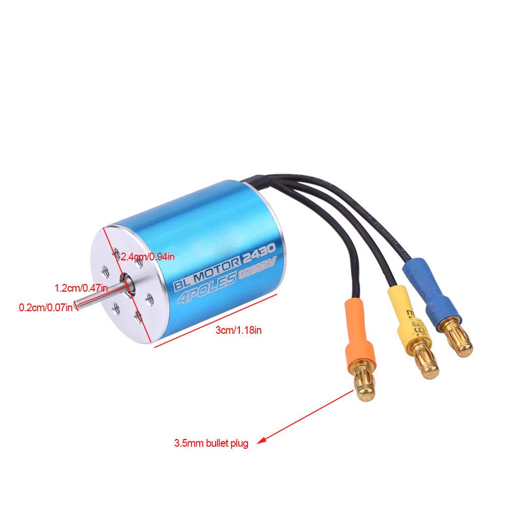RC Brushless Motor, 8200KV 4 Poles Metal with Magnet 2430mm Sensorless Brushless Motor W/ ?2mm Shaft Stable 2440, 2445 Brushless