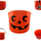 Kinrex Halloween Pumpkin Candy Bucket - Trick Or Treat Plastic Basket For Kids - Great Party Decor Favors - Orange - Measures 5.5 Inches