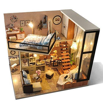 Unihobby Diy Dollhouse Kit With Dust Proof Cover 1:24 Scale Wooden Toy Gift