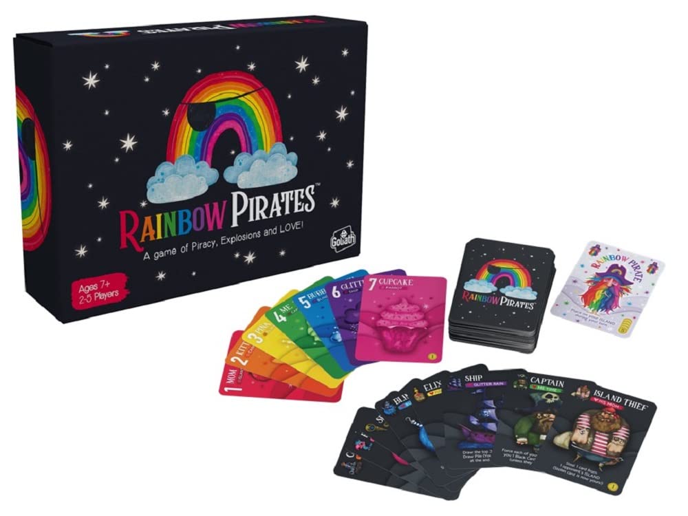 Goliath Games Rainbow Pirates: A Game Of Piracy, Explosions And Love! | Party Games | Card Games | For 2-5 Players | Ages 7+,Bla