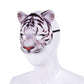 Aiffort Tiger Half Face Mask - Halloween Animal Cosplay Mask For Masquerade Party Costume And Props (White Tiger)