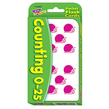 Trend Enterprises T23002 Counting Pocket Flash Cards, 0-25, 3-1/8''X5-1/4, 56/Cd, Ast