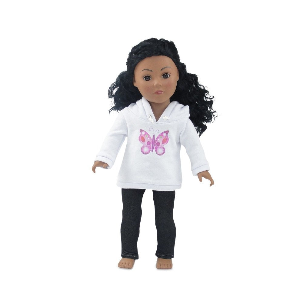Emily Rose 18 Inch Doll Hooded Thick Sweatshirt And Jeans Casual Outdoor Clothing Outfit | Doll Not Included | Gift Boxed! | Compatible With 18-Inch American Girl Dolls