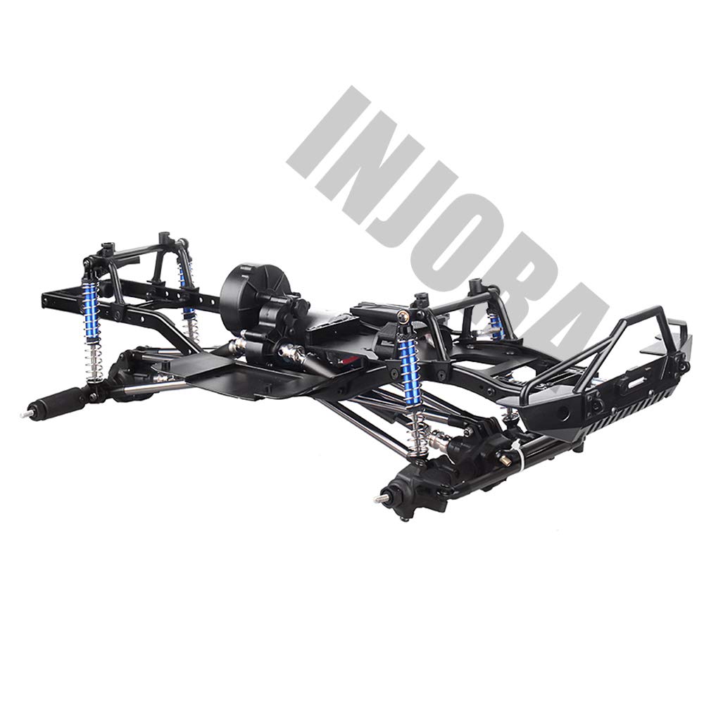 INJORA RC Frame Chassis Assembled Frame Chassis for 1/10 RC Crawler SCX10 II 90046 90047 (with Wheels)
