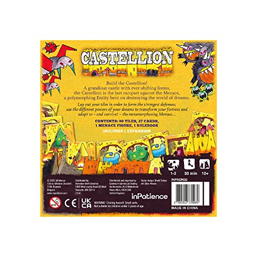 Inpatience Castellion Board Game | Tile-Placement Strategy Game From The Oniverse | Fun Family Game | Ages 10+ | 1-2 Players | Average Playtime 30 Minutes | Made By Inpatience, Multicolor (Inpaon32)