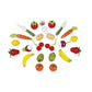 Janod Wooden Play Food Set - 25 Piece Fruit and Vegetable Basket - Ages 3+ - Model J05620 - Multiple Colors - Cherry Wood & Plastic