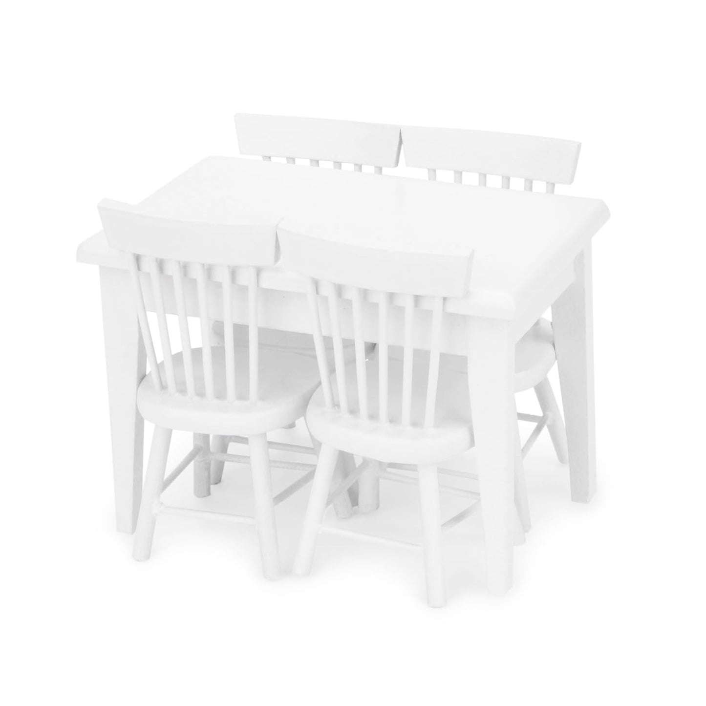 Miniature Dining Table & Chair Set For Dollhouse 1 12 Scale Wooden Furniture Model 5Pcs Doll House Mini Classic Decoration Acces