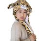 JOYHY Kids Adults Plush Hat Ear Moving Ear Flap Hat With Paw Brown Leopard