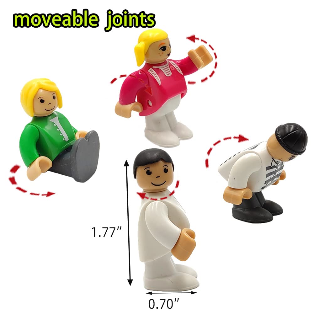 DSHMIXIA Toy People Figures for Kids Action Figures Playsets for Trains Cars Various Professions for Play House Wooden Train Tra