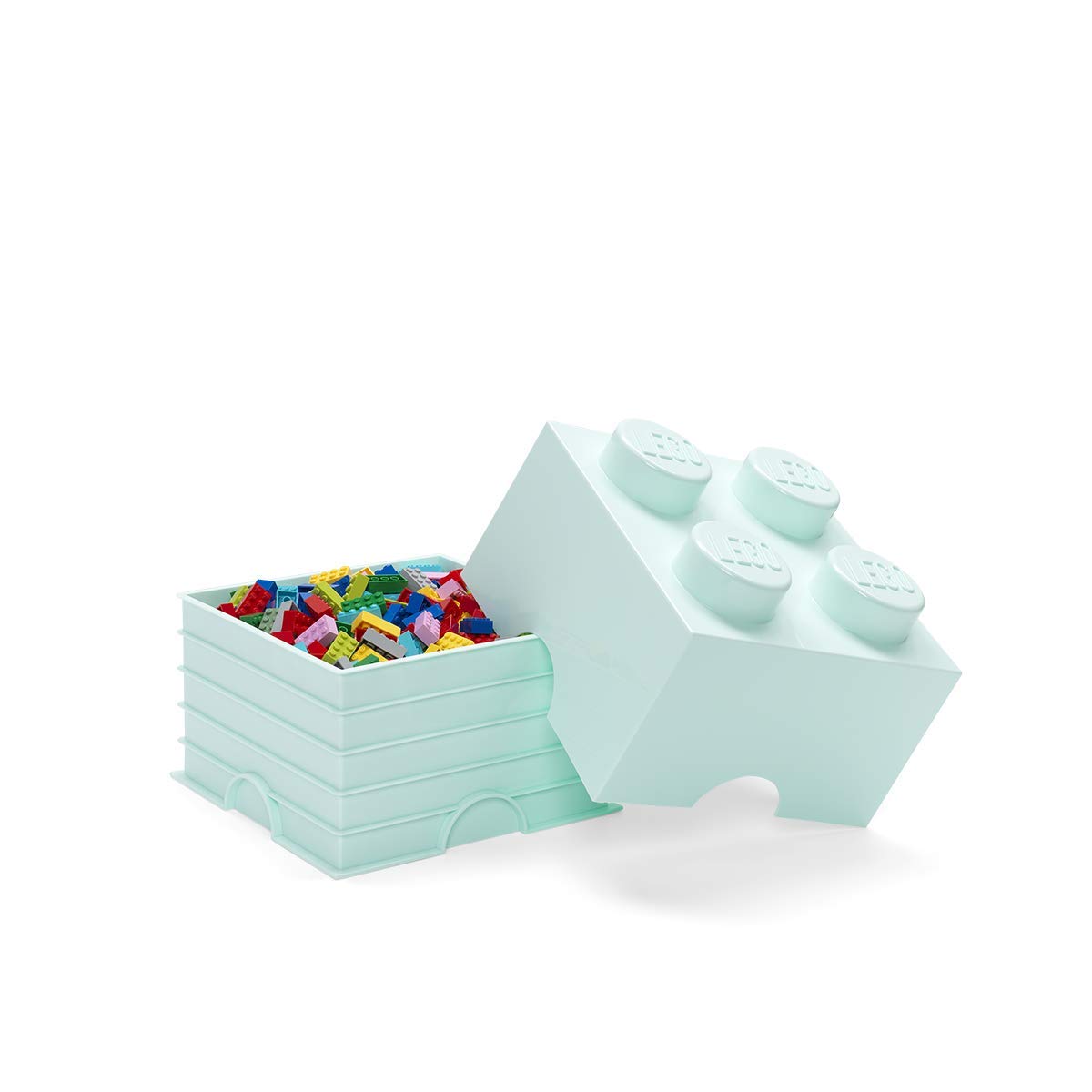 Room Copenhagen Lego Box Stackable Storage Solution-Brick 4, Light Royal Blue