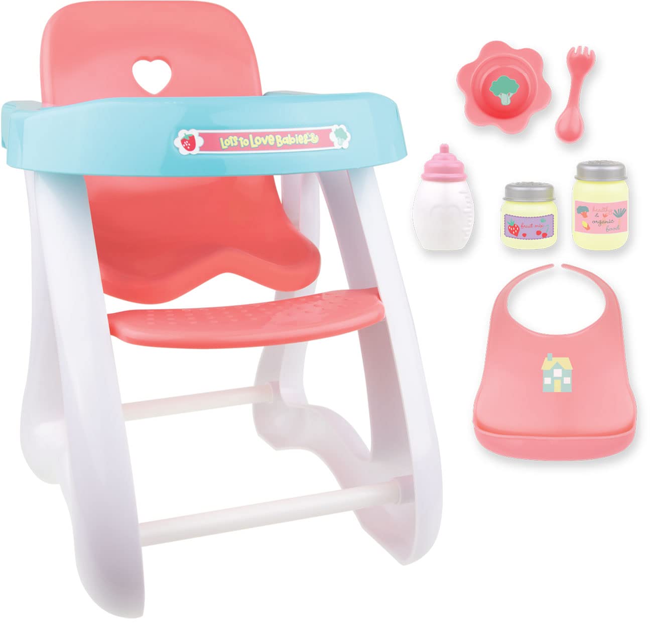 Jc Toys - For Keeps Playtime! | Baby Doll High Chair | Fits Dolls Up To 17'' | Sturdy High Chair And Play Accessories | Ages 2+,