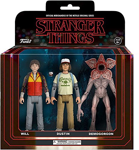 Funko Stranger Things Action Figure 3 Pack - Will, Dustin, Demogorgon, Multicolor, Model 20834