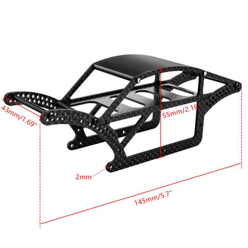 GLOBACT for TRX4M Carbon Fiber Chassis Kit RC Frame Girder Body Shell Kit 1/18 RC Crawler Car Upgrade Accessories