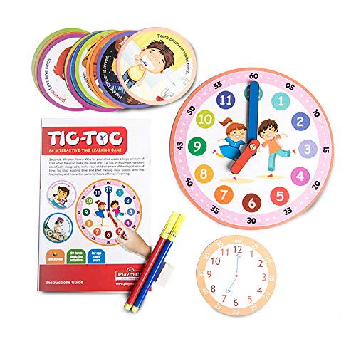 Toymate TIC TOC an Interactive time Learning Game, Read and Write 20 Daily Activities for Kids Age 4 to 6 Years.