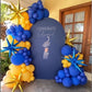 Blue And Yellow Balloon Arch Kit, Royal Blue White Yellow Balloon Garland Kit Latex Baloons With 4D Foil Star Balloons For Baby