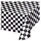 Creative Converting Plastic Banquet Table Cover, Black Check - 108x54in