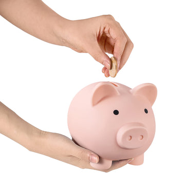 Pjdrllc Piggy Bank, Unbreakable Plastic Money Bank, Coin Bank For Girls And Boys, Medium Size Piggy Banks, Practical Gifts For Birthday, Easter, Baby Shower (Flesh-Colour)